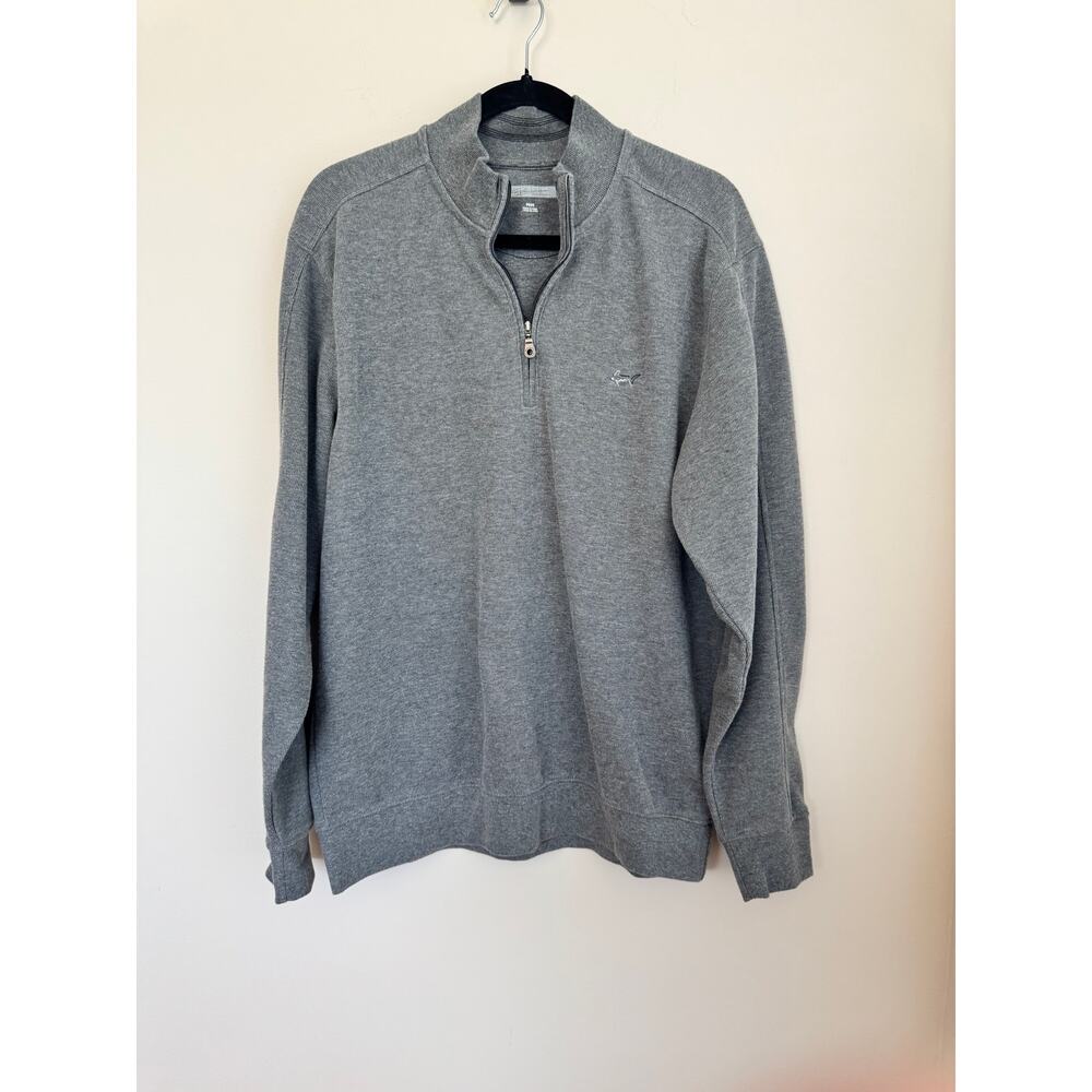Greg Norman Ribbed Quarter-Zip Sweater Gray Mens Sz M